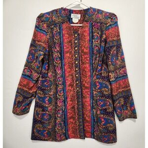 Lady Carol of New York VTG Women's Floral Elegant Blazer Multicolor Size L